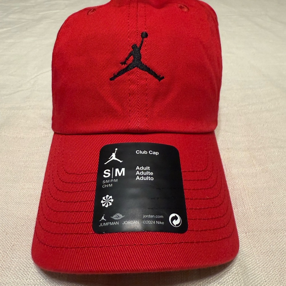 Jordan Red and Black Hat with Iconic Jumpman Logo